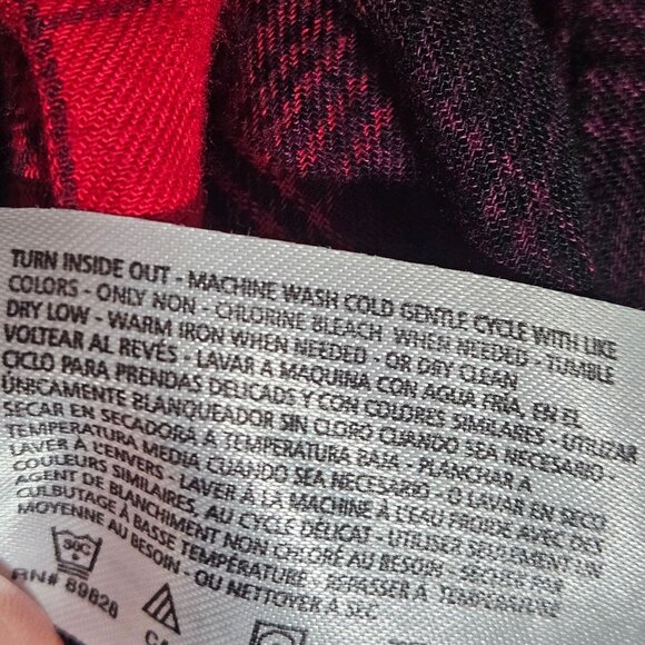 VTG Woman American Blues Red Black Plaid Embroidered Button-Up Long Sleeve Shirt - Picture 13 of 14